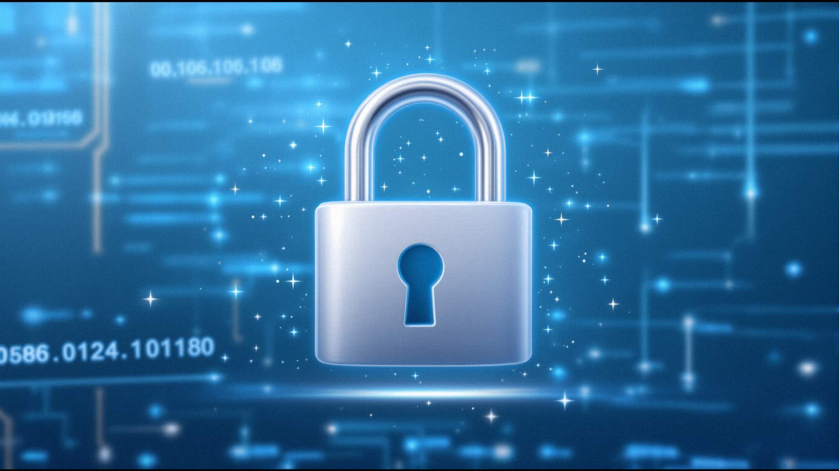 Digital lock icon representing threat neutralization